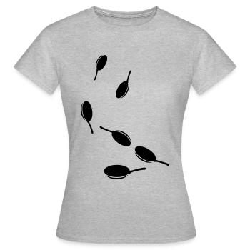 Pfanne Symbol - Frauen T-Shirt - Grau meliert - Vorne - AI Model Female 172 dark (172cm)