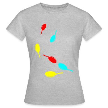 Pfanne Symbol - Frauen T-Shirt - Grau meliert - Vorne - AI Model Female 172 dark (172cm)