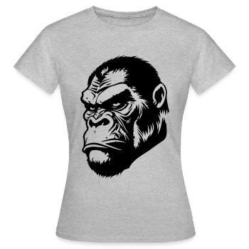 Gorilla Head - Women's T-Shirt - heather grey - Front - AI Model Female 172 dark (172cm)