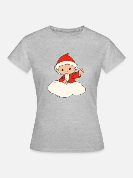 Sandmännchen auf Wolke - Frauen T-Shirt - Grau meliert