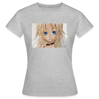 Fille manga - T-shirt Femme - gris chiné - Devant - AI Model Female 172 dark (172cm)