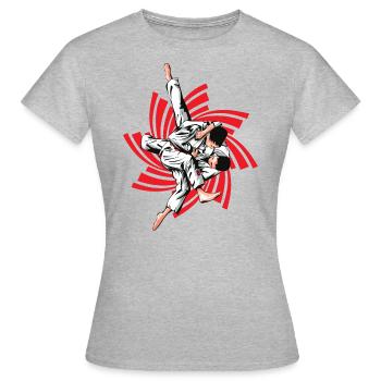 Roter Judo-Griff - Frauen T-Shirt - Grau meliert - Vorne - AI Model Female 172 dark (172cm)
