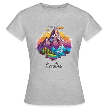 Respirer - T-shirt Femme - gris chiné - Devant - AI Model Female 172 dark (172cm)