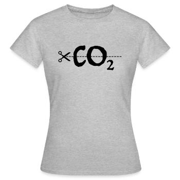 CO2 | Ciseaux, Changement climatique, Conservation de la nature - T-shirt Femme - gris chiné - Devant - AI Model Female 172 dark (172cm)