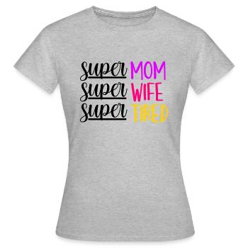 Super maman épouse bienheureuse amour maternel maternité - T-shirt Femme - gris chiné - Devant - AI Model Female 172 dark (172cm)