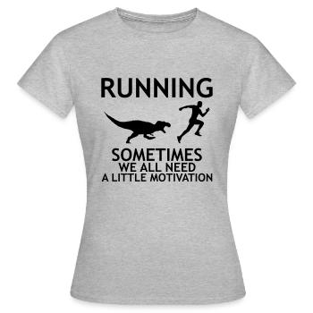 RUNNING WITH MOTIVATION - T-shirt Femme - gris chiné - Devant - AI Model Female 172 dark (172cm)
