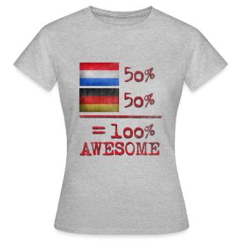 halb deutsch halb holländisch - Frauen T-Shirt - Grau meliert - Vorne - AI Model Female 172 dark (172cm)