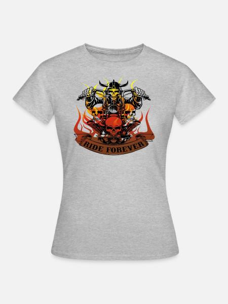 Motorradfahrer - Frauen T-Shirt - Grau meliert