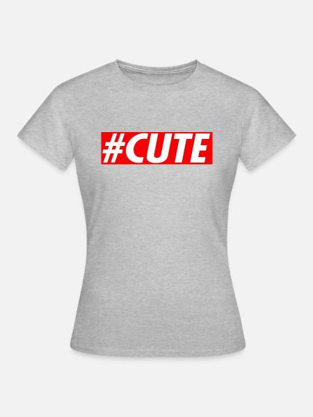 #CUTE - Frauen T-Shirt - Grau meliert