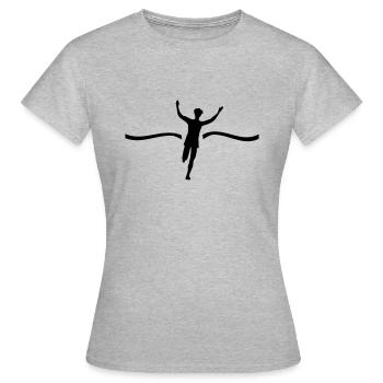 Läufer Sieger - Frauen T-Shirt - Grau meliert - Vorne - AI Model Female 172 dark (172cm)