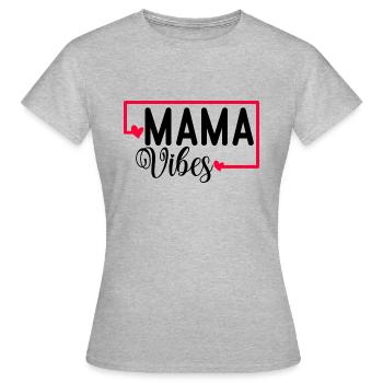 Mama Vibes Wife Mom Boss one Loved mama - Frauen T-Shirt - Grau meliert - Vorne - AI Model Female 172 dark (172cm)