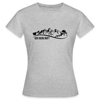 der berg ruft - Frauen T-Shirt - Grau meliert - Vorne - AI Model Female 172 dark (172cm)