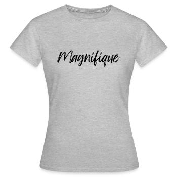 Magnifique - T-shirt Femme - gris chiné - Devant - AI Model Female 172 dark (172cm)