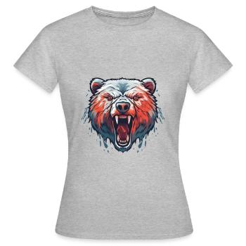 roaring bear - Women's T-Shirt - heather grey - Front - AI Model Female 172 dark (172cm)