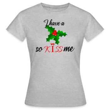 Gui de Noël - T-shirt Femme - gris chiné - Devant - AI Model Female 172 dark (172cm)
