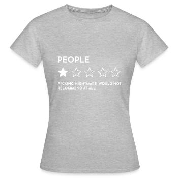 Bewertung der Leute, 1 Stern - Frauen T-Shirt - Grau meliert - Vorne - AI Model Female 172 dark (172cm)