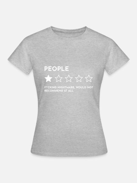 Bewertung der Leute, 1 Stern - Frauen T-Shirt - Grau meliert