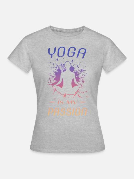 Yoga - Frauen T-Shirt - Grau meliert