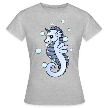 Seahorse with horn - Women's T-Shirt - heather grey - Front - AI Model Female 172 dark (172cm)