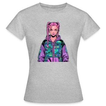 Anime Woman - Women's T-Shirt - heather grey - Front - AI Model Female 172 dark (172cm)