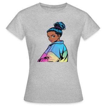 Anime Woman - Women's T-Shirt - heather grey - Front - AI Model Female 172 dark (172cm)