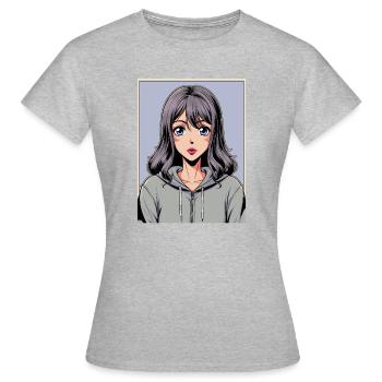 Anime Woman - Women's T-Shirt - heather grey - Front - AI Model Female 172 dark (172cm)