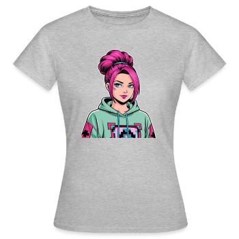 Anime Woman - Women's T-Shirt - heather grey - Front - AI Model Female 172 dark (172cm)