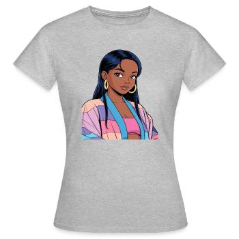 Anime Woman - Women's T-Shirt - heather grey - Front - AI Model Female 172 dark (172cm)