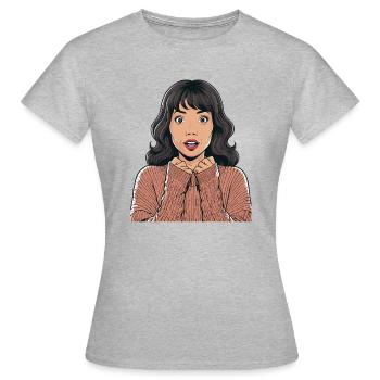Anime Woman - Women's T-Shirt - heather grey - Front - AI Model Female 172 dark (172cm)