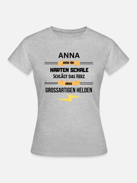 Anna unter harte Schale eines Großartigen Helden - Frauen T-Shirt - Grau meliert