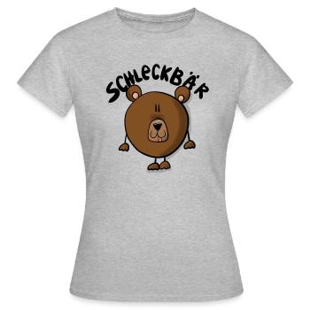 Bär Schleckbär - Frauen T-Shirt - Grau meliert - Vorne - AI Model Female 172 dark (172cm)