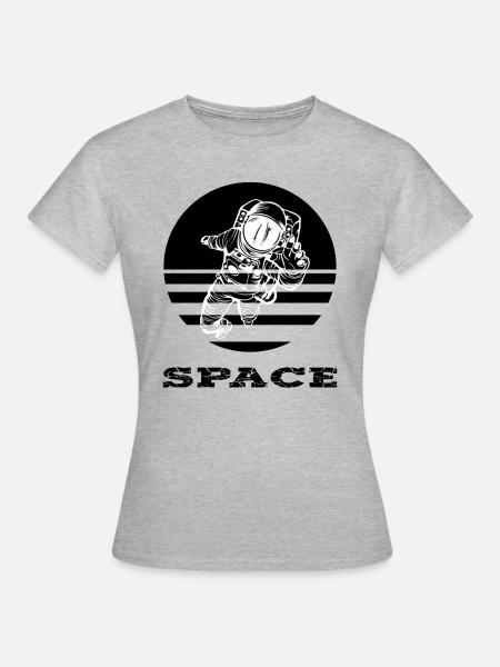 Astronaut - Frauen T-Shirt - Grau meliert