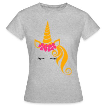 Unicorn Princesses Unicorn - T-shirt Femme - gris chiné - Devant - AI Model Female 172 dark (172cm)