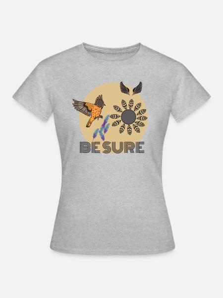 Bird feather design - Frauen T-Shirt - Grau meliert