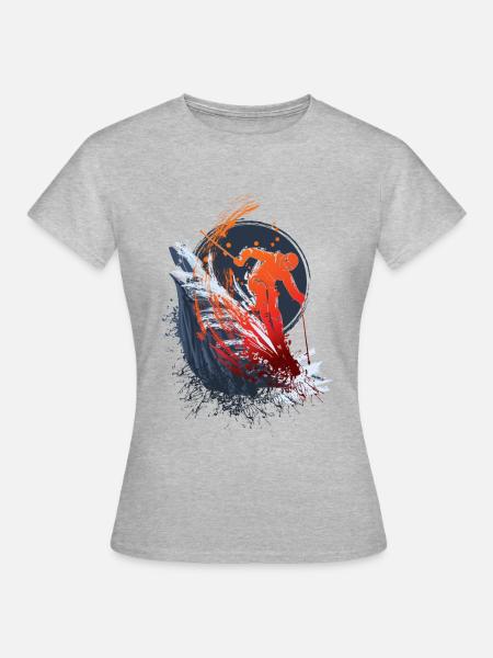 ski wintersport berg skiurlaub - Frauen T-Shirt - Grau meliert