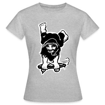 Skating Dwarf - Women's T-Shirt - heather grey - Front - AI Model Female 172 dark (172cm)