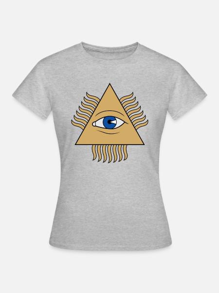 Auge Pyramide - Frauen T-Shirt - Grau meliert