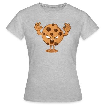 Keks-Monster - Frauen T-Shirt - Grau meliert - Vorne - AI Model Female 172 dark (172cm)
