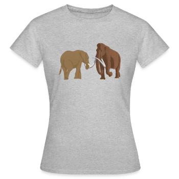 Elefant, Mammut Wollmammut aus der Steinzeit - Frauen T-Shirt - Grau meliert - Vorne - AI Model Female 172 dark (172cm)