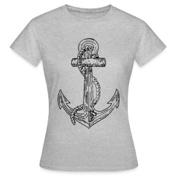 ancre - T-shirt Femme - gris chiné - Devant - AI Model Female 172 dark (172cm)