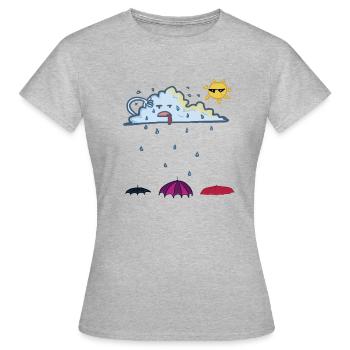 Pluie - T-shirt Femme - gris chiné - Devant - AI Model Female 172 dark (172cm)