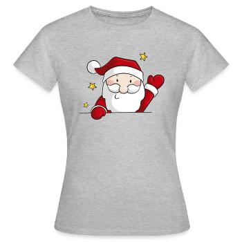 Bande dessinée Père Noël - T-shirt Femme - gris chiné - Devant - AI Model Female 172 dark (172cm)