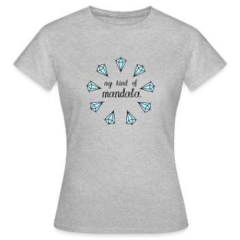 Les diamants sont mon enfant de mandala, T-shirt - T-shirt Femme - gris chiné - Devant - AI Model Female 172 dark (172cm)