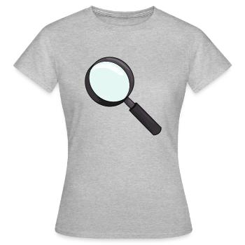 Lupe Vergrößern - Frauen T-Shirt - Grau meliert - Vorne - AI Model Female 172 dark (172cm)