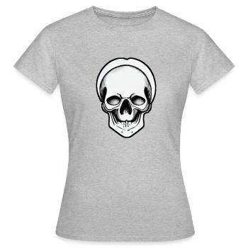 crâne illustré - T-shirt Femme - gris chiné - Devant - AI Model Female 172 dark (172cm)
