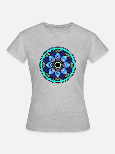 Mandala - Frauen T-Shirt - Grau meliert