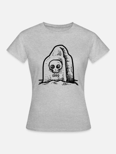Grabstein - Frauen T-Shirt - Grau meliert