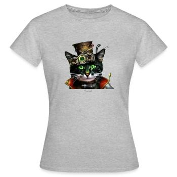Steamprinz - Frauen T-Shirt - Grau meliert - Vorne - AI Model Female 172 dark (172cm)