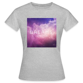 Les rêves deviennent réalité. - T-shirt Femme - gris chiné - Devant - AI Model Female 172 dark (172cm)