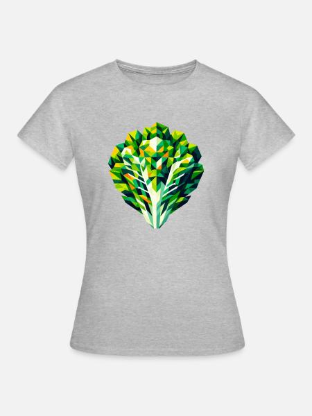 Abstrakter geometrischer Salat - Farbgestaltung - Frauen T-Shirt - Grau meliert